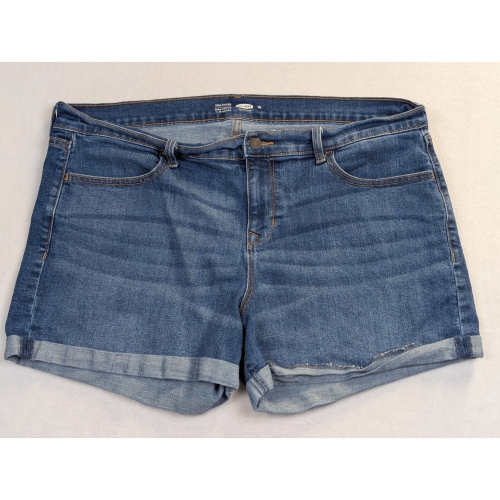 Old Navy Womens Jeans Shorts Size‎ 16 Semi Fitted Cotton Blend Blue